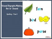 Vowel Digraphs Making the 'ur' Sound - Year 1